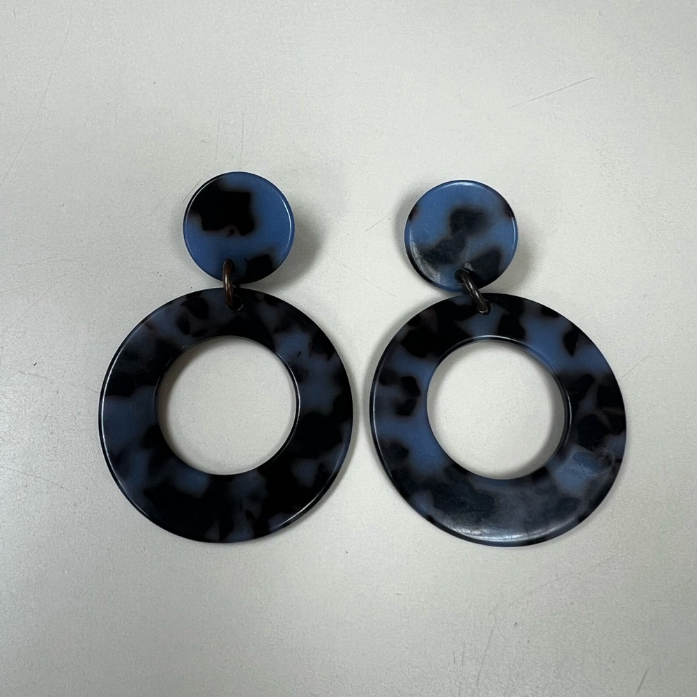 Periwinkle and tortoise acrylic pierced earrings from Dillard's.